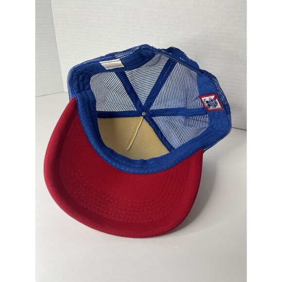 VTG PBR Pabst Blue Ribbon Red White Blue Trucker Snap Back Hat Cap Nylon Mesh - Picture 3 of 7
